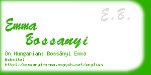 emma bossanyi business card