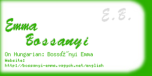 emma bossanyi business card